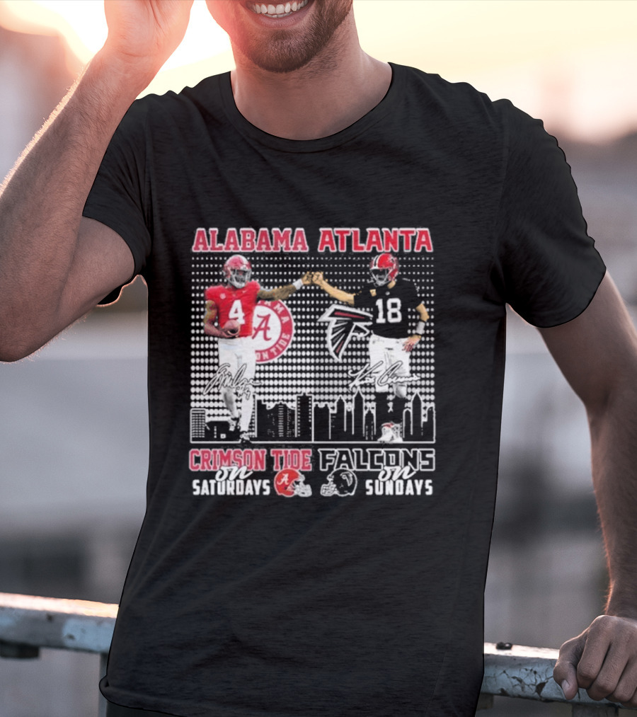 Alabama Atlanta Crimson Tide On Saturdays Falcons On Sundays T-Shirt