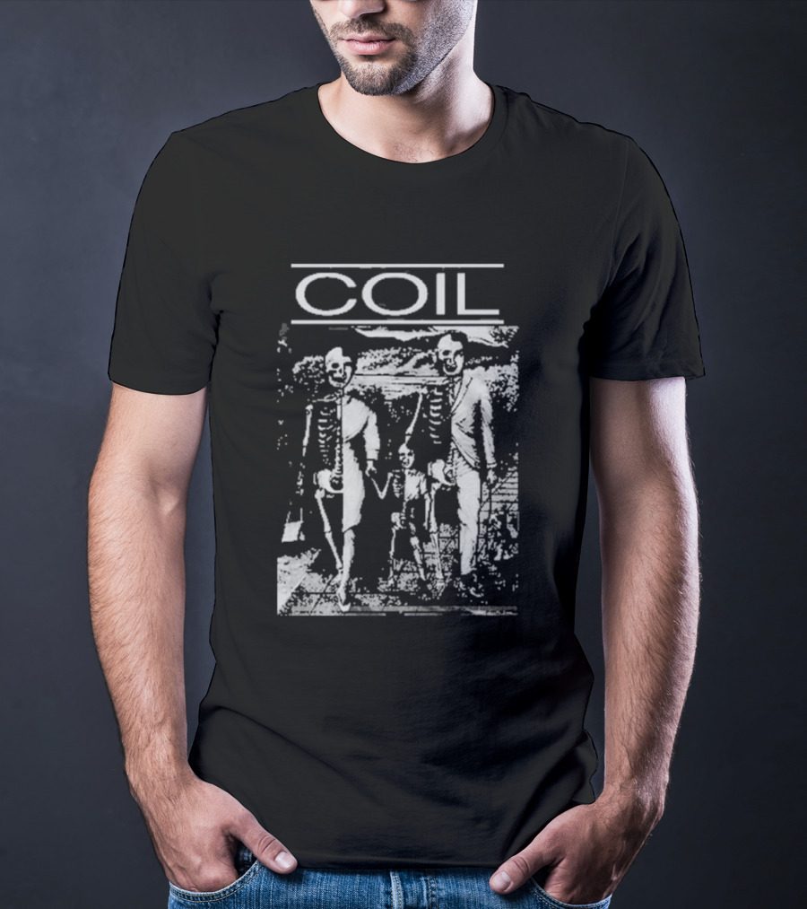 COIL Unnatural History Compilation Bela Lugosi Makes Tracks Skeleton Family T-Shirt