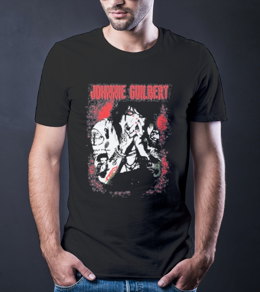 Johnnie Guilbert Red And Black Artistic Tattoo T-Shirt