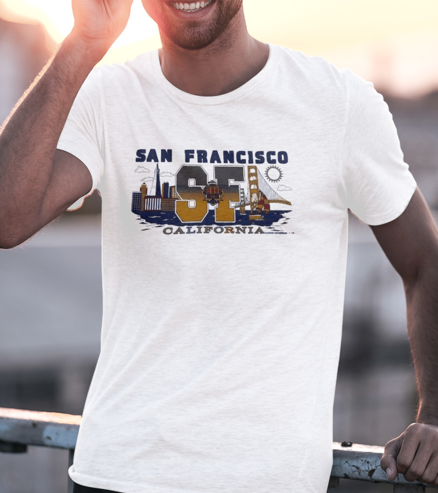 San Francisco SF Stedman California Golden Gate Skyline T-Shirt