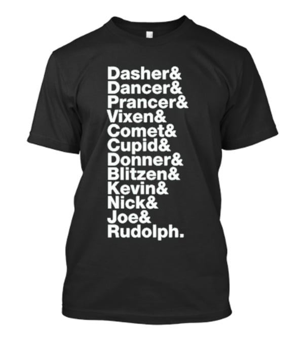 Reindeer X Jonas Brothers Kevin Nick Joe Green Playlist T-Shirt