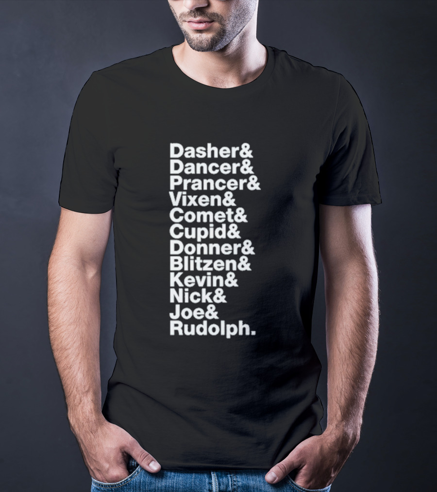 Reindeer X Jonas Brothers Kevin Nick Joe Green Playlist T-Shirt