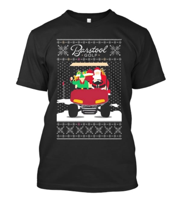 Golf Santa Golf Cart Ugly Christmas T-Shirt