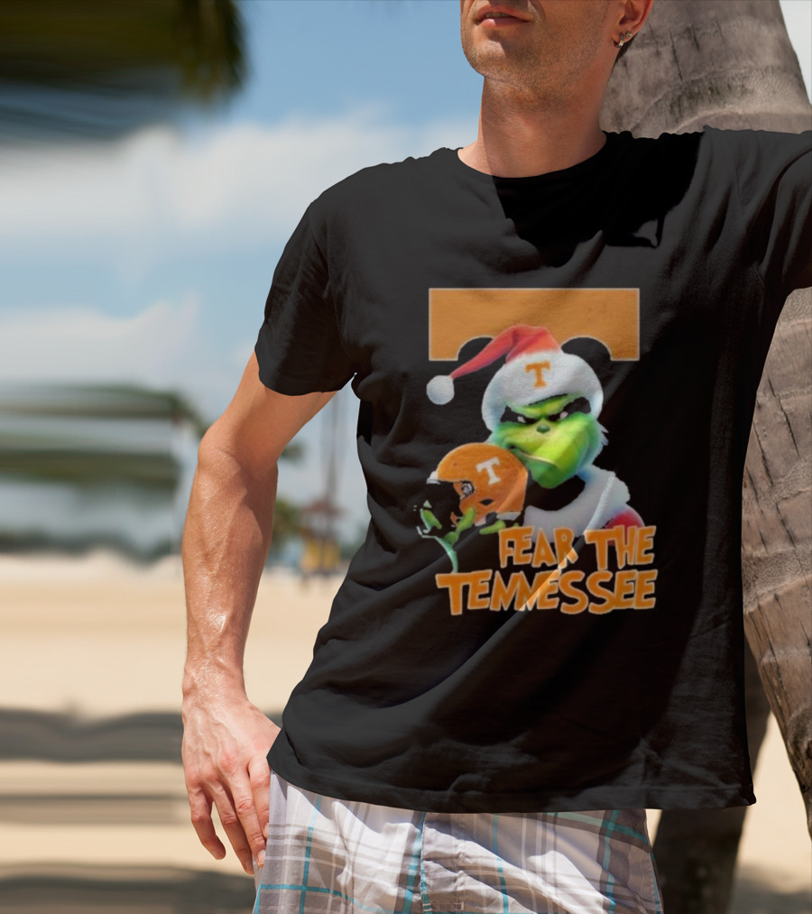 Fear The Tennessee Volunteers Grinch Football Helmets T-Shirt