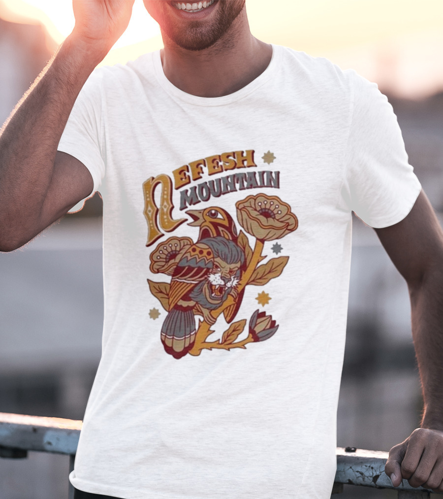 Nefesh Mountain Sparrow Vintage Floral Lion And Bird T-Shirt