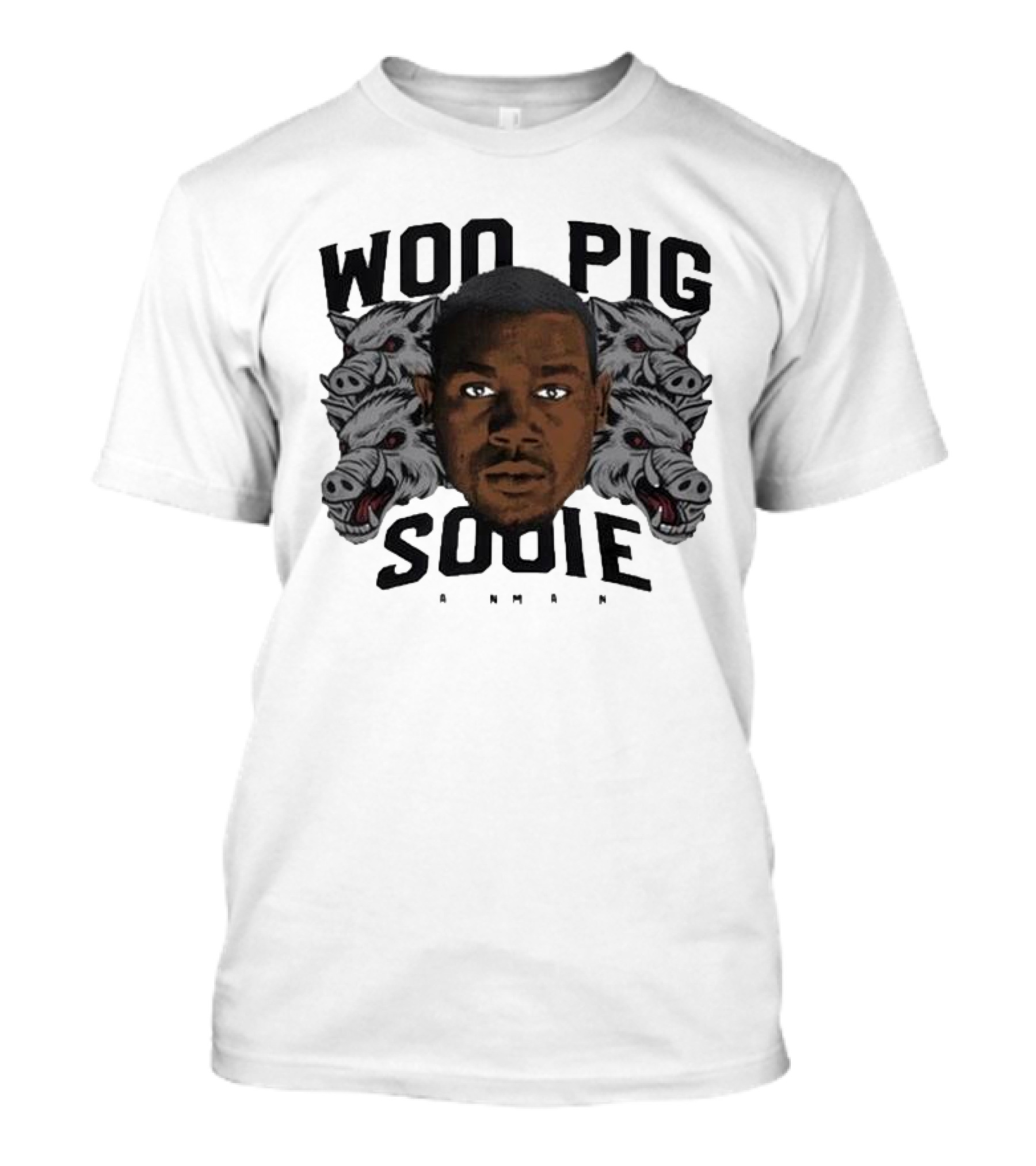 Woo Pig Sooie Darren McFadden Portrait With Razorback Heads T-Shirt
