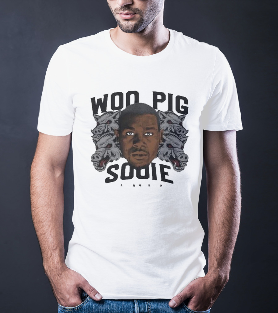 Woo Pig Sooie Darren McFadden Portrait With Razorback Heads T-Shirt