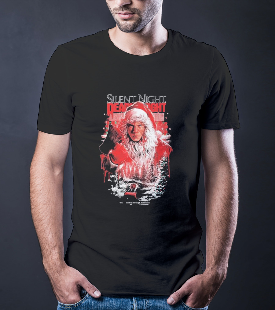 Silent Night Deadly Night Santa's Slay With Axe In Creepy Christmas Scene T-Shirt