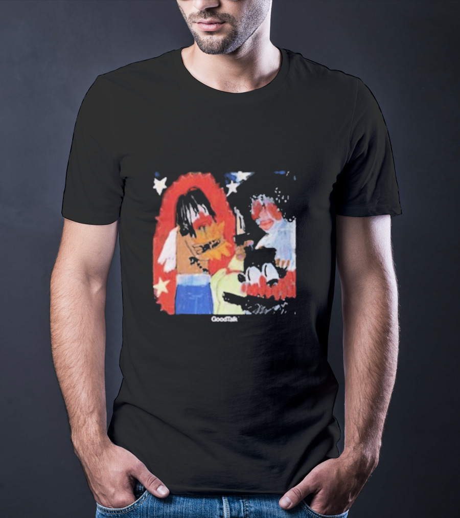 Gigi Goodtalk Skaiwater Artwork With Stars And Cartoon Figures T-Shirt