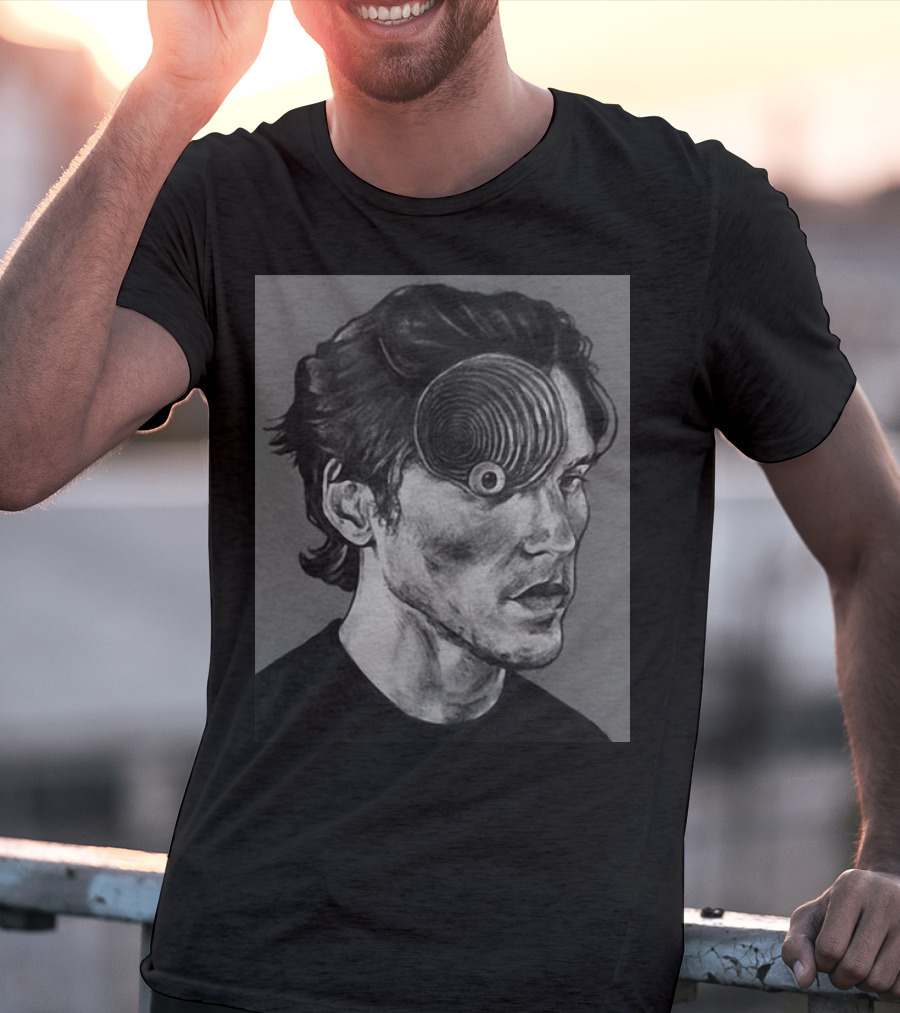 Ceo Of Jermart Jerma Uzumaki Manga Style Portrait Optical Illusion T-Shirt
