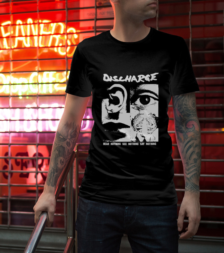 Discharge Hear Nothing See Nothing Say Nothing Band Iconic T-Shirt