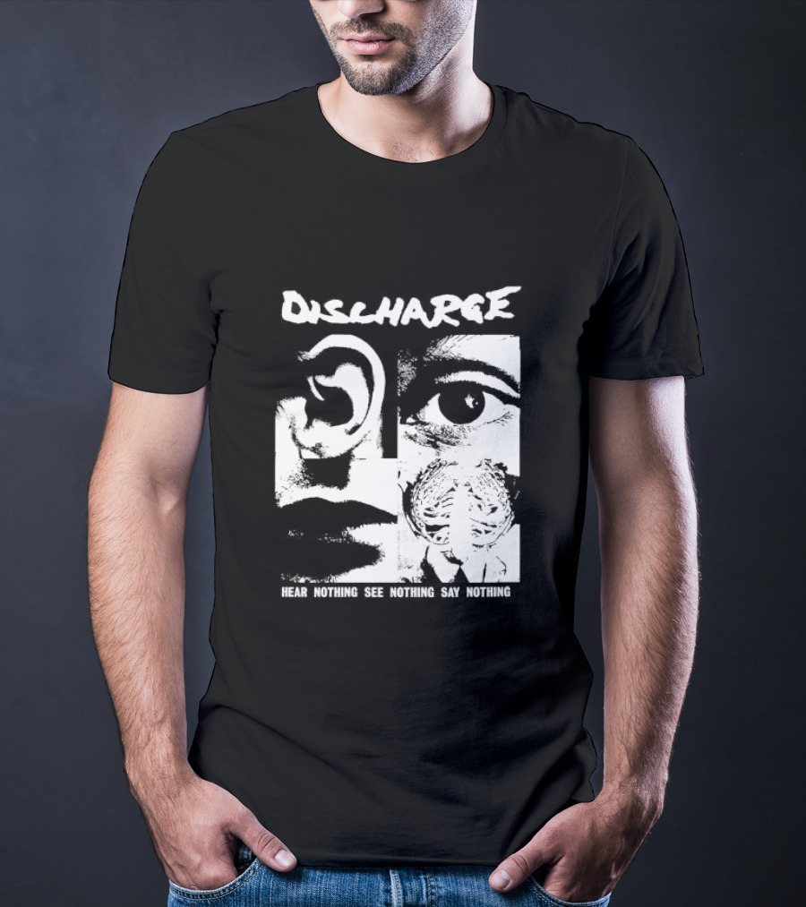 Discharge Hear Nothing See Nothing Say Nothing Band Iconic T-Shirt