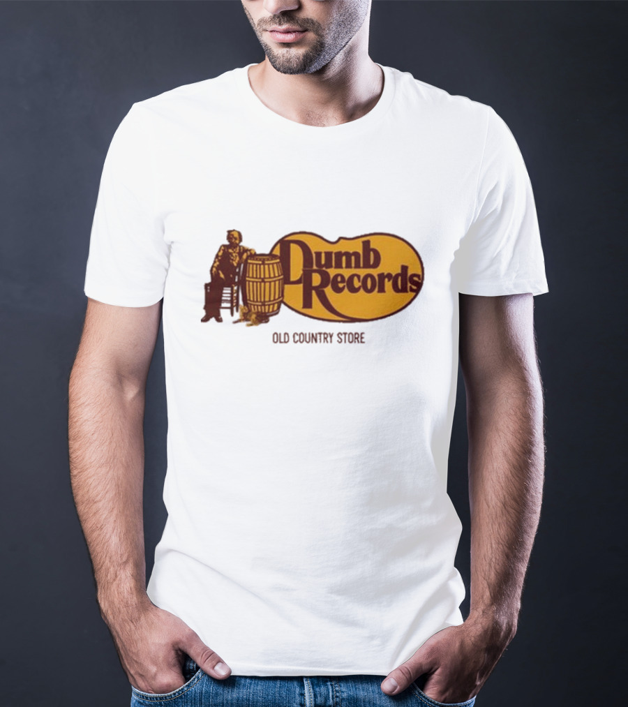 Dumb Records Old Country Store Barrel And Seated Figure T-Shirt