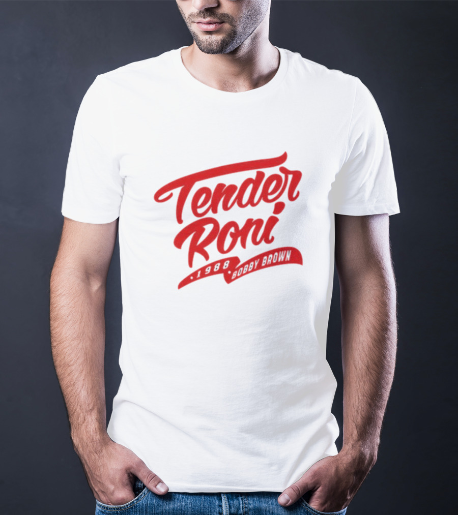 Tender Roni 1988 Bobby Brown Bold Red Lettering T-Shirt