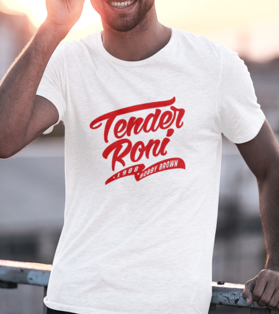 Tender Roni 1988 Bobby Brown Bold Red Lettering T-Shirt