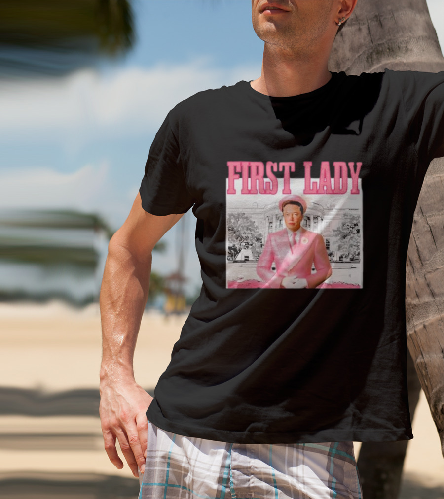 Mitali Parmar2 Elon Musk Pink First Lady White House T-Shirt