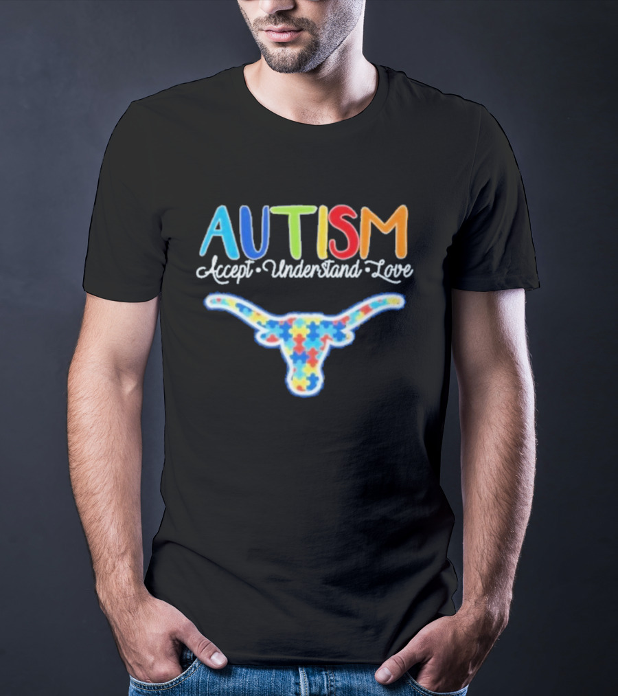 Texas Longhorns Autism Accept Understand Love T-Shirt