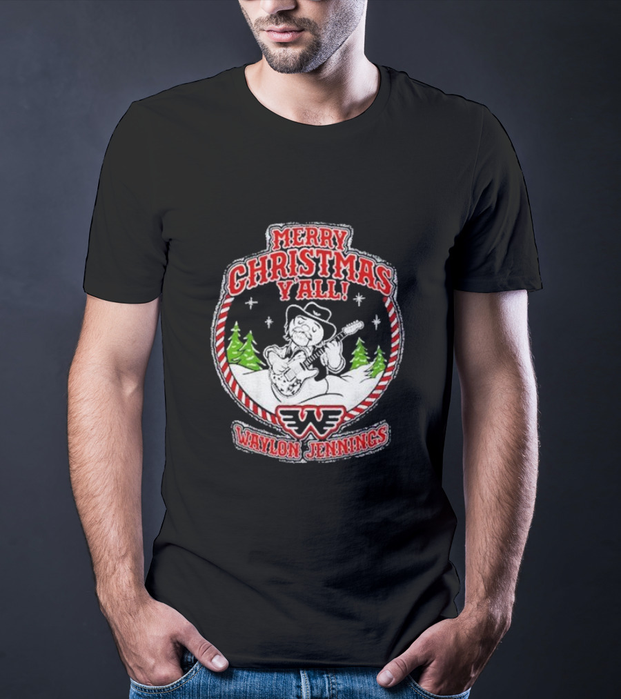 Merry Christmas Y'all Waylon Jennings T-Shirt