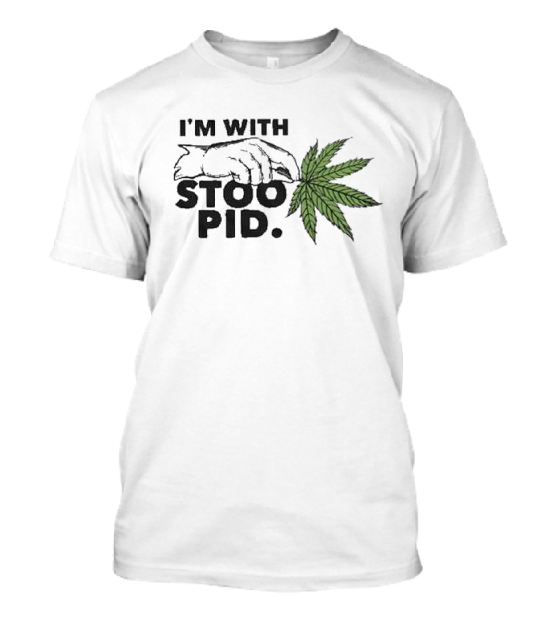 I'm With Stoopid Leaf Hand Graphic Visage T-Shirt
