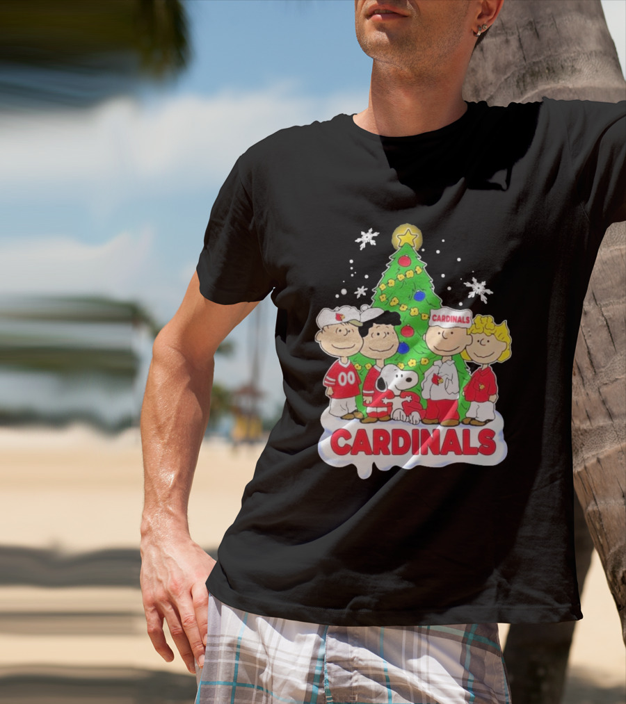 Arizona Cardinals Snoopy Christmas Peanuts Characters Cardinals Fans T-Shirt