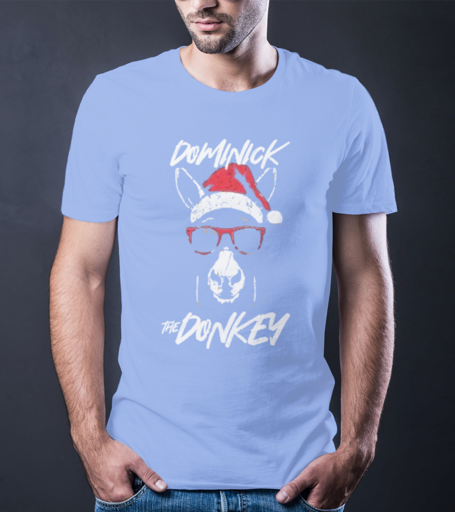 Dominick The Donkey Santa Hat Christmas Holiday T-Shirt