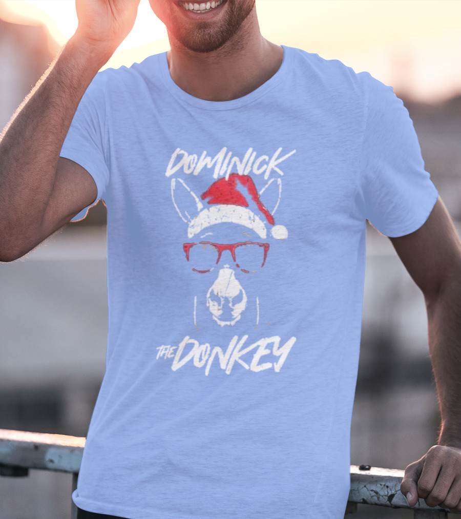 Dominick The Donkey Santa Hat Christmas Holiday T-Shirt
