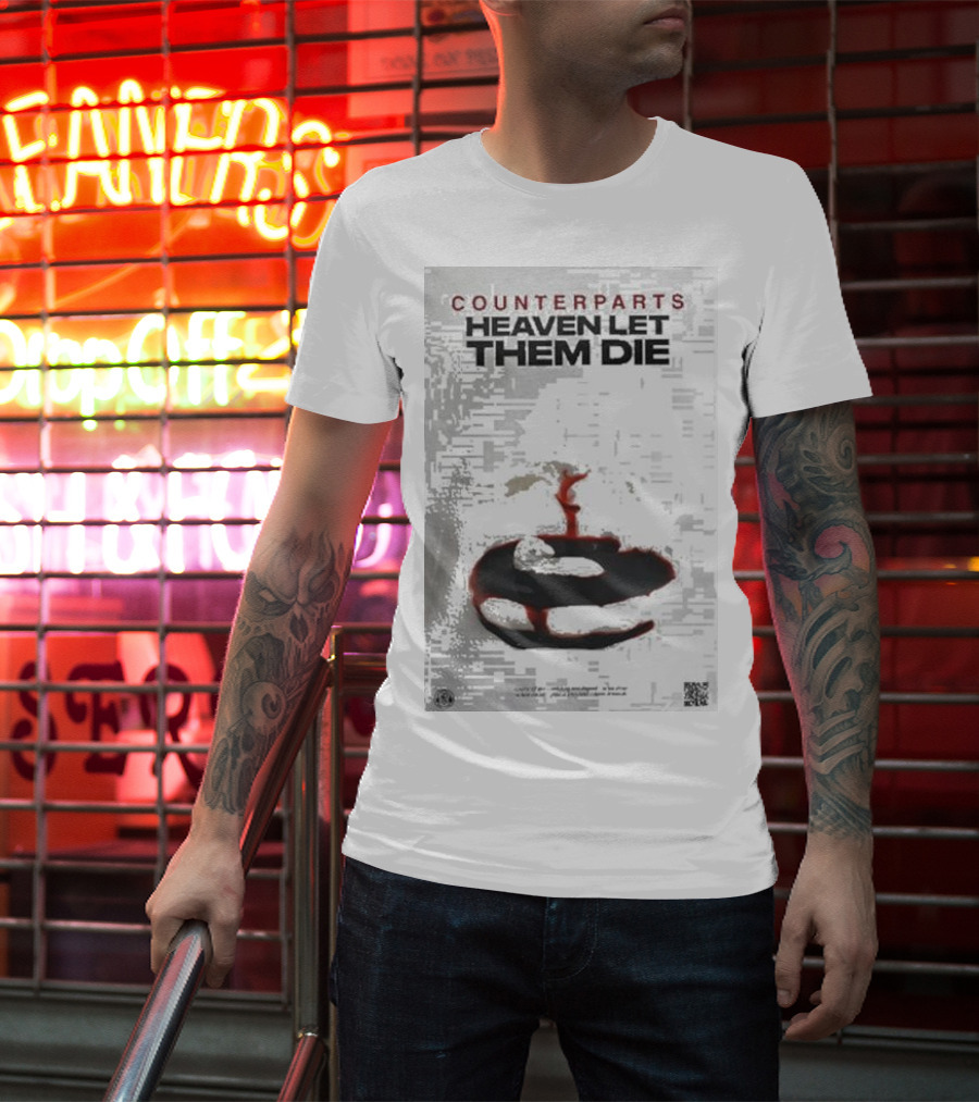 Counterparts Heaven Let Them Die EP Cover Glitch Effect Blood T-Shirt