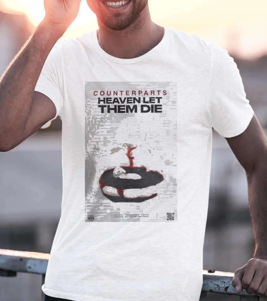 Counterparts Heaven Let Them Die EP Cover Glitch Effect Blood T-Shirt