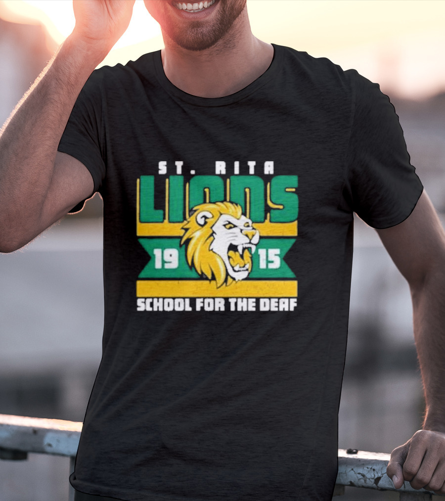 St. Rita Lions 1915 School For The Deaf Roaring Lion Emblem T-Shirt