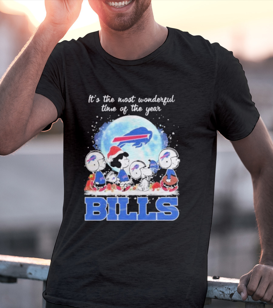 It's The Most Wonderful Time Of The Year Buffalo Bills Peanuts Football Holiday T-Shirt