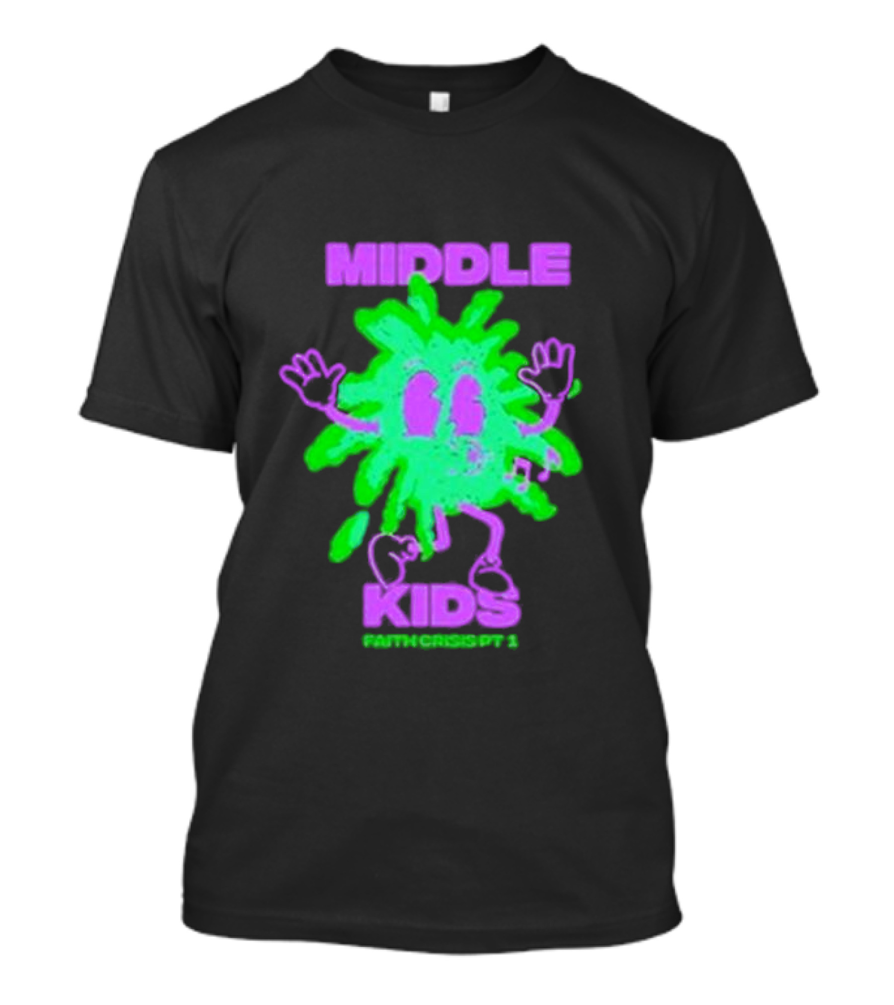 Middle Kids Faith Crisis Pt 1 Green Splatter Cartoon T-Shirt