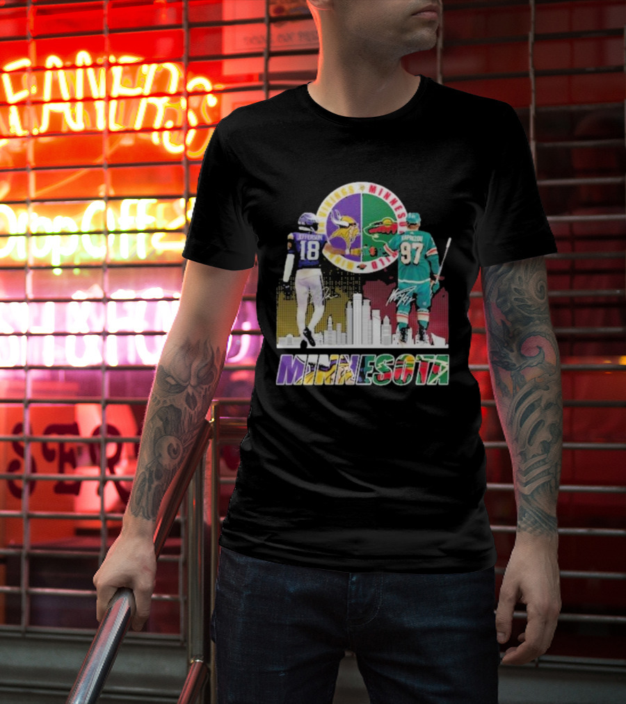 Minnesota Vikings Justin Jefferson Minnesota Wild Kirill Kaprizov Minnesota Proud T-Shirt