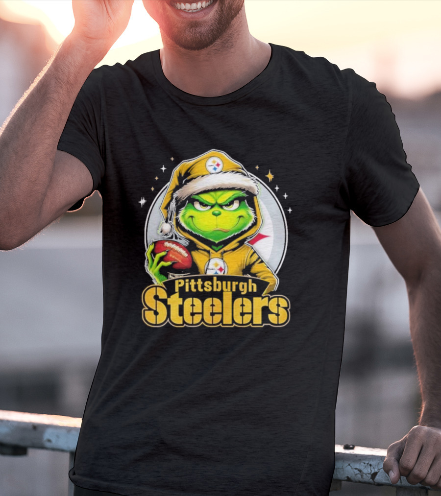 The Grinch Pittsburgh Steelers Christmas Football Crossover T-Shirt