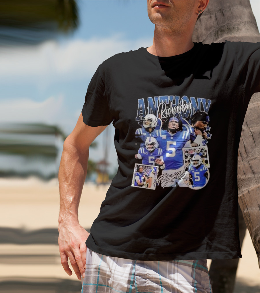 Anthony Richardson Indianapolis Colts Quarterback Number 5 Football Collage T-Shirt