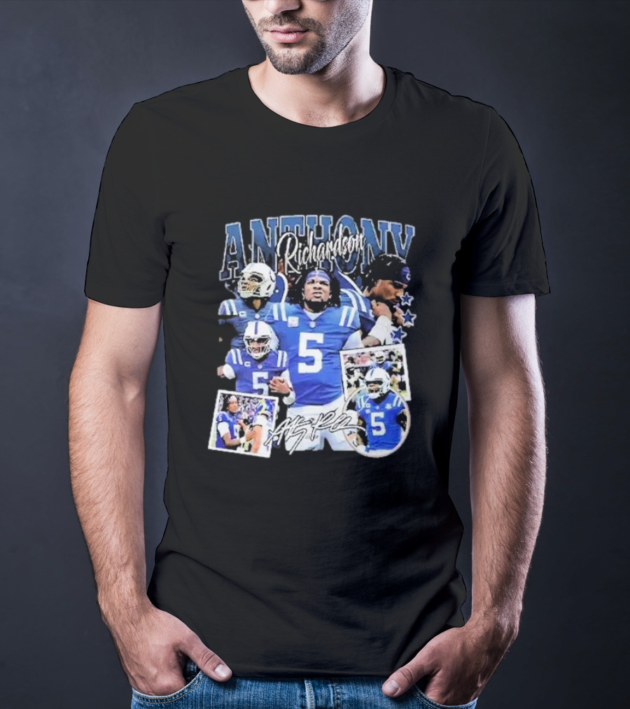Anthony Richardson Indianapolis Colts Quarterback Number 5 Football Collage T-Shirt