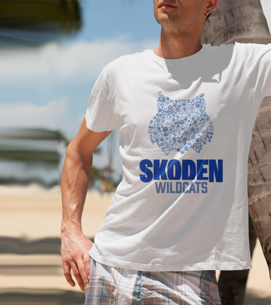 Skoden Wildcats Blue Emblem With Symbols T-Shirt