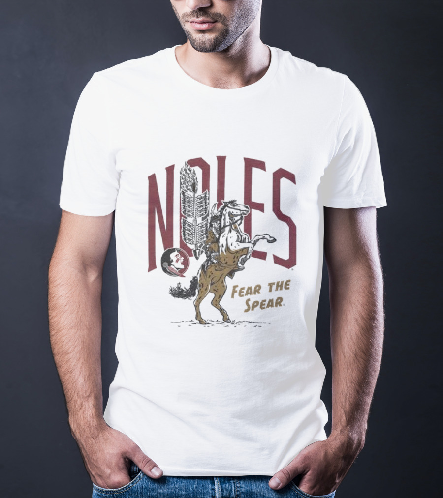 Homefield Men’s Noles Osceola And Renegade Fear The Spear Logo And Horse T-Shirt