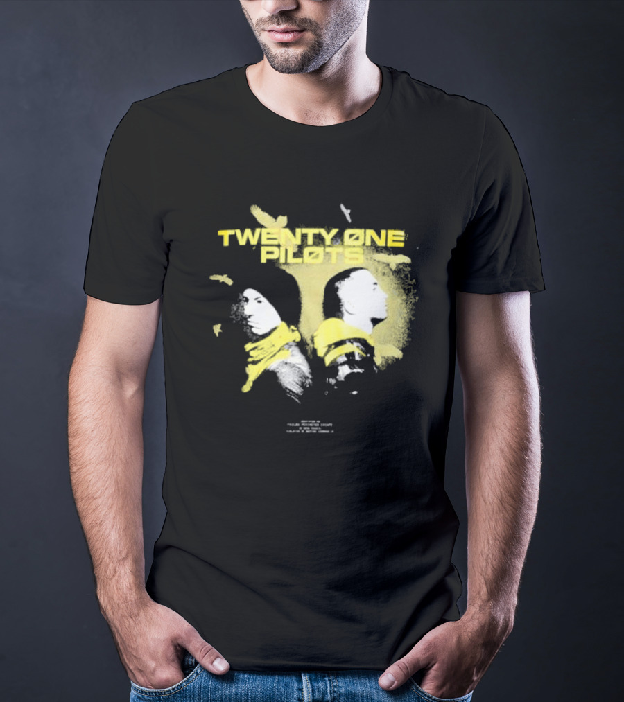 Twenty One Pilots Back 2 Back Eagle Silhouette Duo Yellow Accents T-Shirt