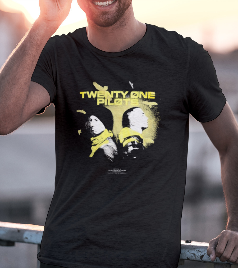 Twenty One Pilots Back 2 Back Eagle Silhouette Duo Yellow Accents T-Shirt