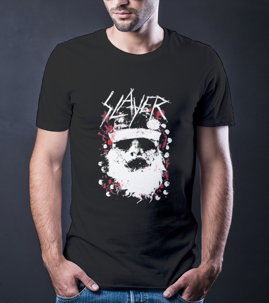 Slayer Dead Skin Santa Skull Iconic Holiday T-Shirt