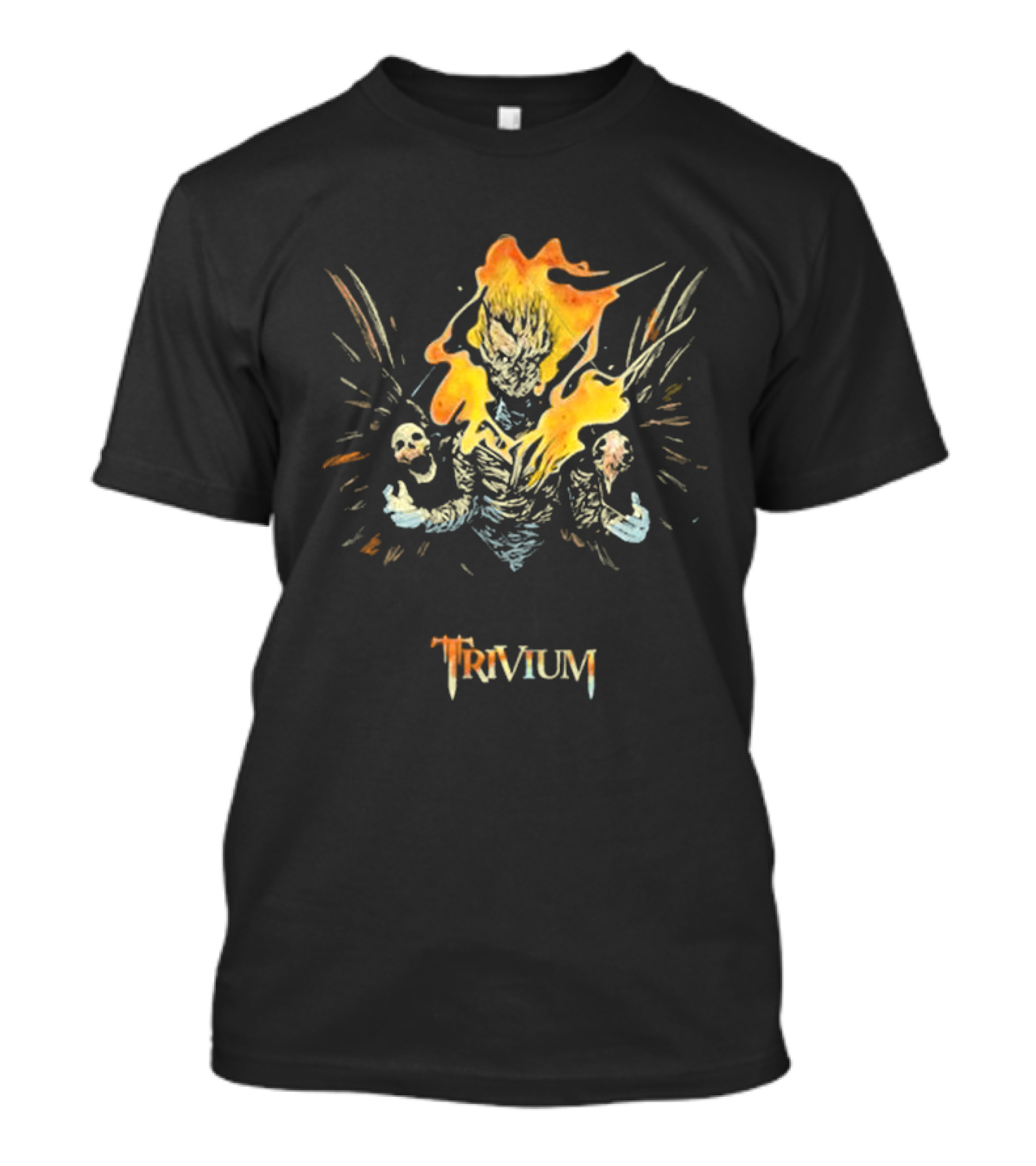 Trivium Fire Sword Flaming Demon Skulls T-Shirt
