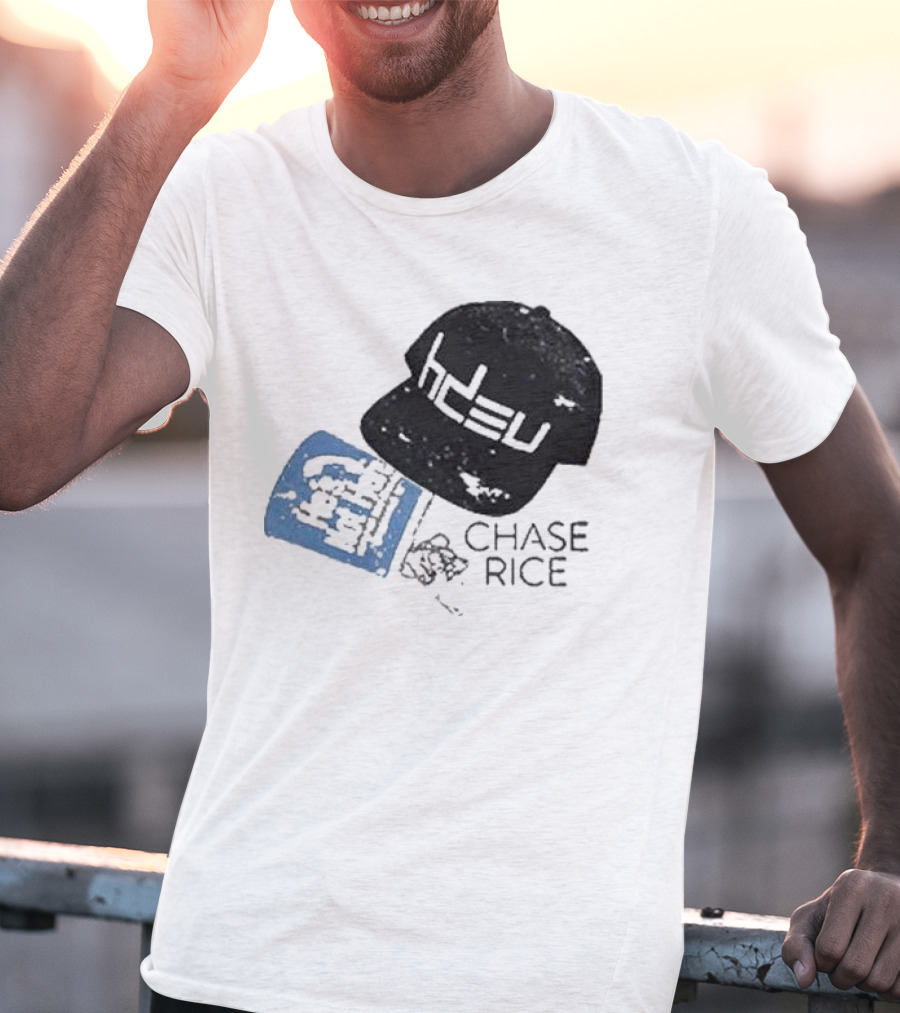 CHASE RICE HDEU Gear Hat And Blue He’s Not Here Text T-Shirt