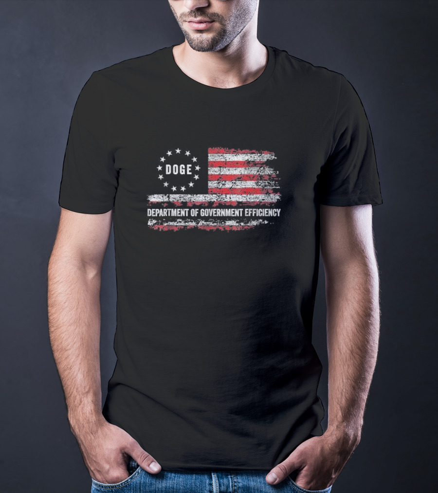 Doge Department Of Government Efficiency American Flag T-Shirt