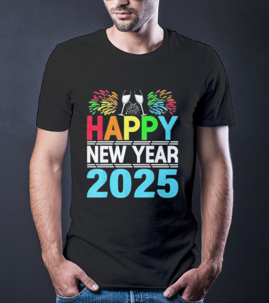 Happy New Year 2025 Fireworks Cheers T-Shirt