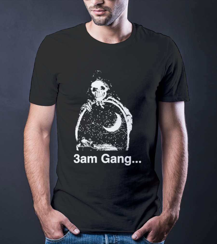 Sematary Grave Man 3 Am Gang Skeleton Moon Motif T-Shirt