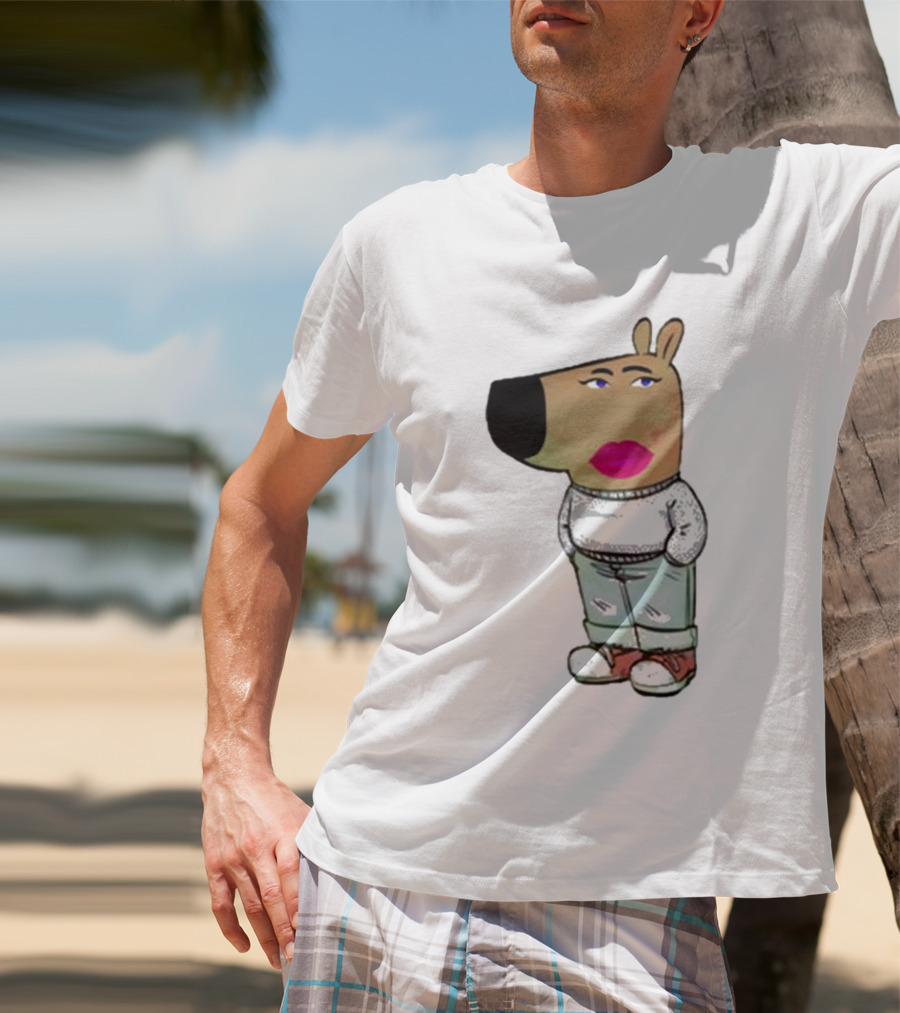 I’m Just A Chill Girl With Cartoon Dog Figure T-Shirt