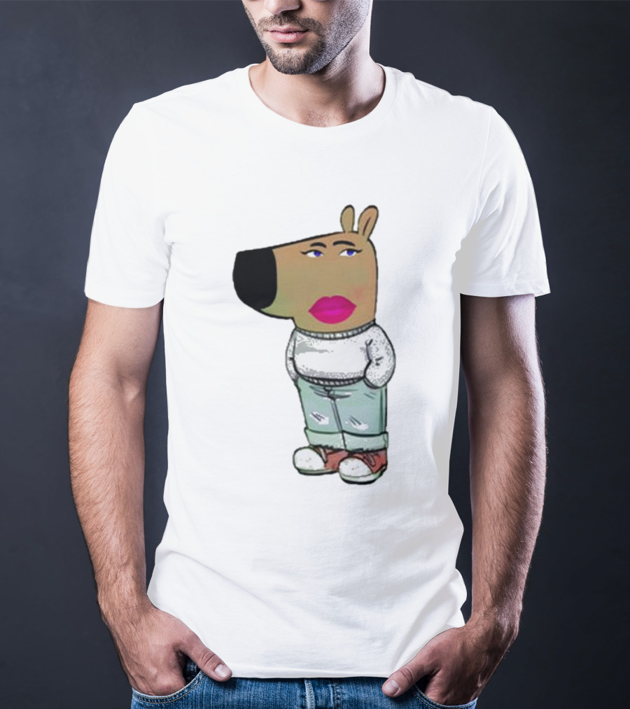 I’m Just A Chill Girl With Cartoon Dog Figure T-Shirt