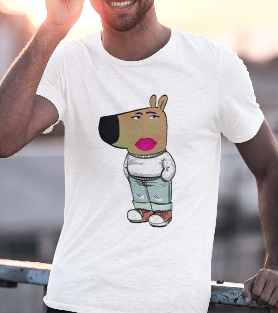 I’m Just A Chill Girl With Cartoon Dog Figure T-Shirt