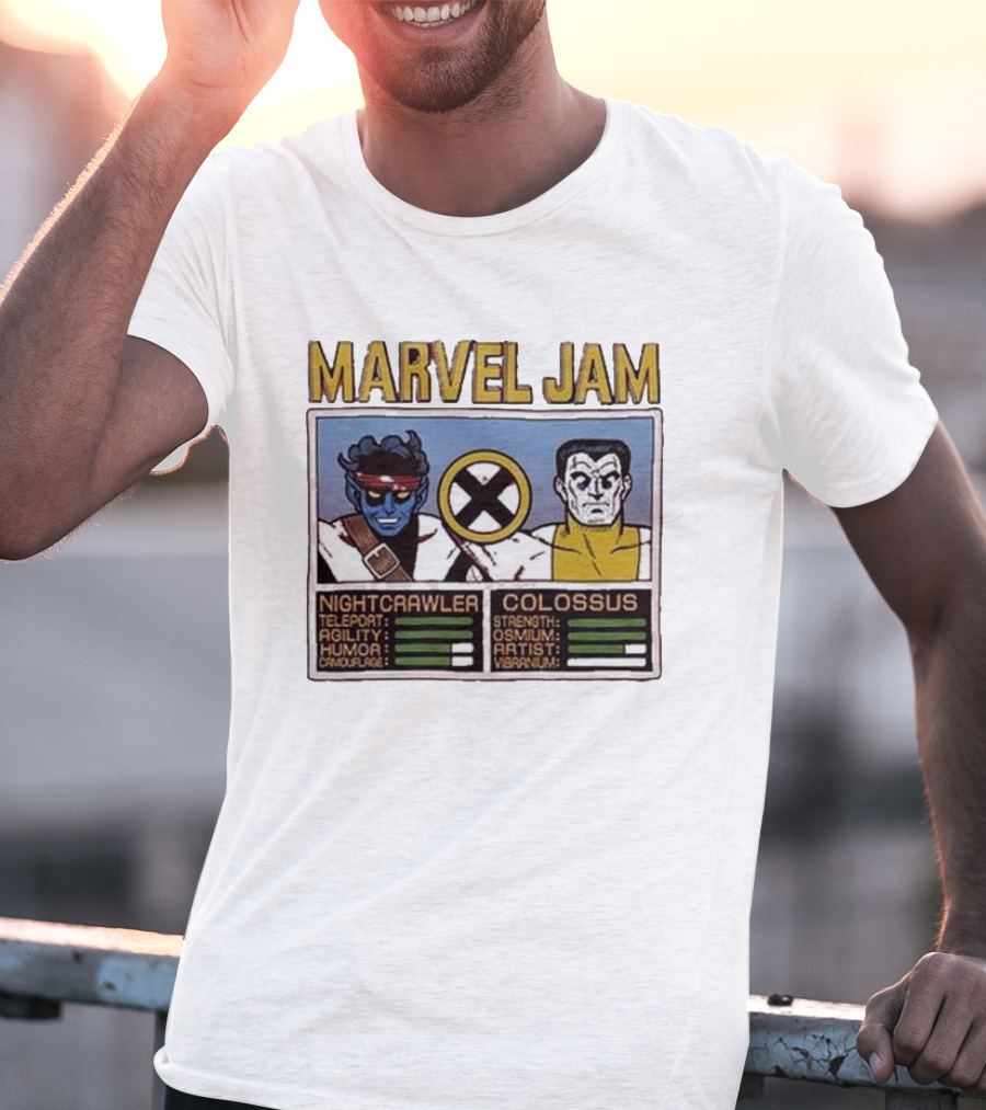 Marvel Jam Nightcrawler Colossus Teleport Agility Strength Osmium T-Shirt