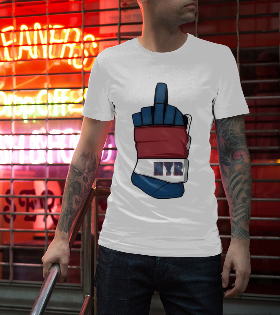 New York Rangers NYR Middle Finger Hockey Glove T-Shirt